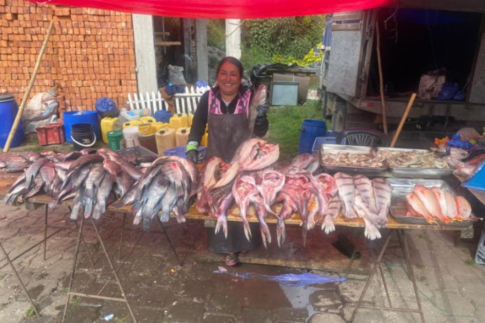 Una donna al lavoro a Salinas - P.V.