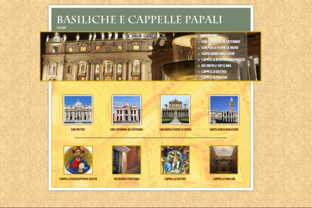 Il portale che conduce alla “mappa” delle Basiliche e Cappelle Papali - .