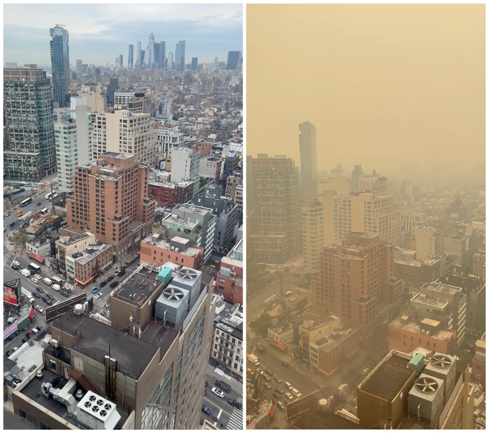 L'effetto della nube sullo skyline di New York City - Reuters