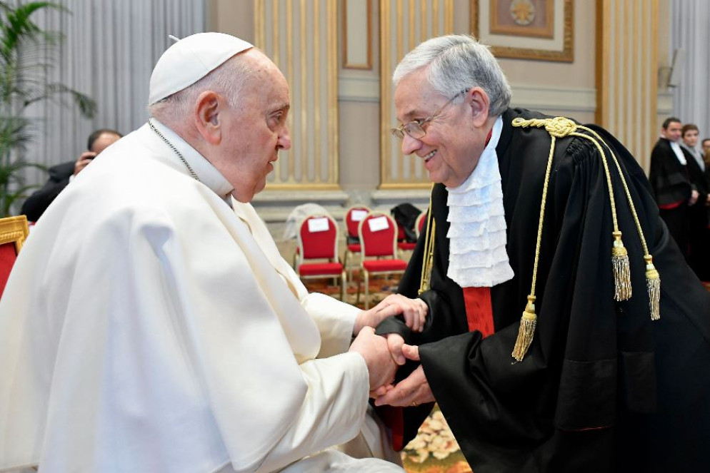 Papa Francesco con Giuseppe Pignatone - Osservatore romano