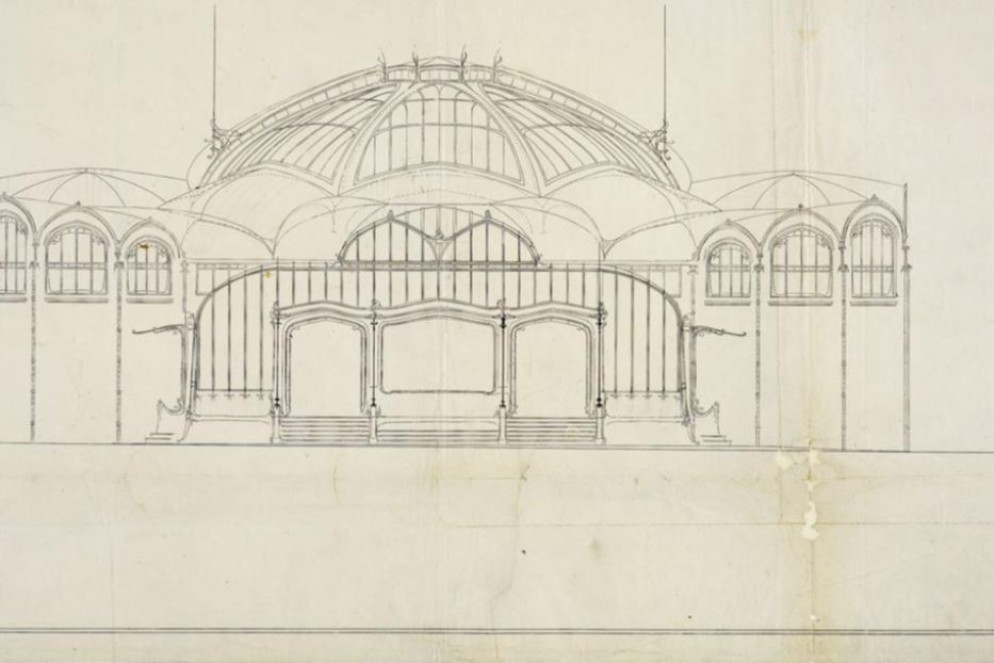 Victor Horta, disegno del Padiglione del Congo all’Expò di Parigi del 1900 - Museo Horta