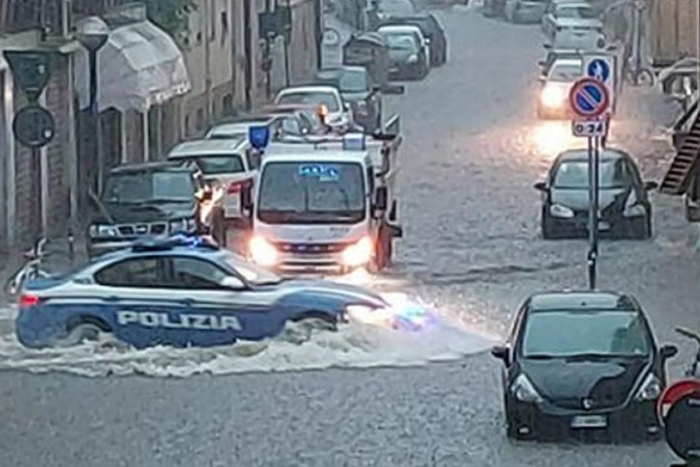La città di Rimini colpita dal maltempo - ANSA