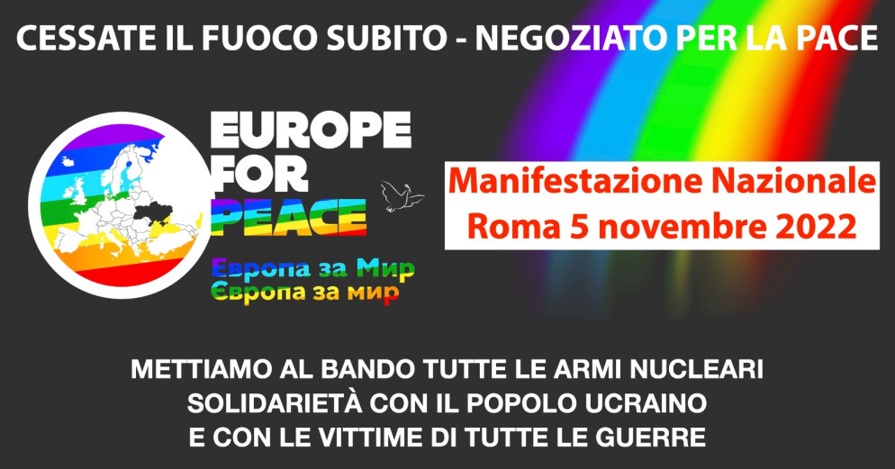 Il manifesto della manifestazione per la pace del 5 novembre - Efp