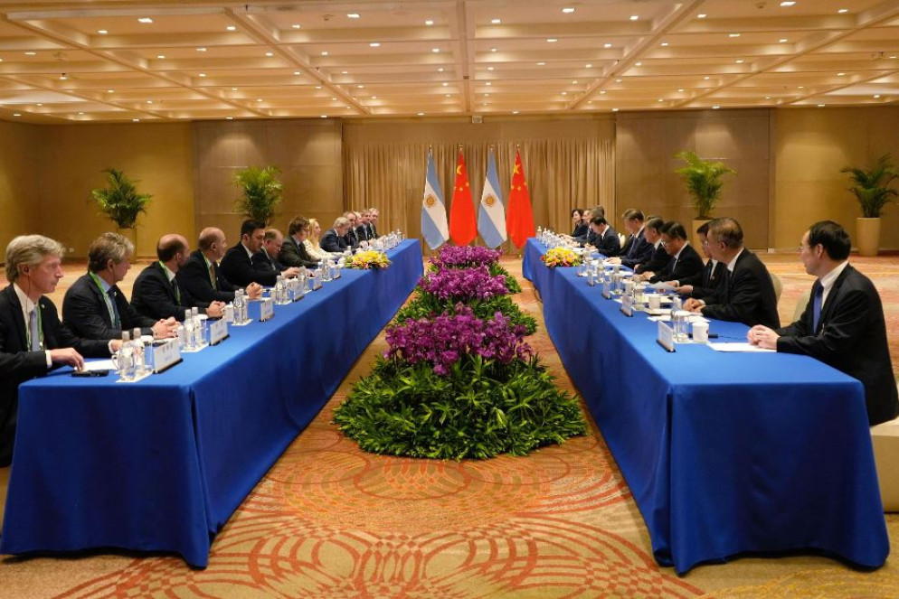 Il bilaterale tra Argentina e Cina - ANSA