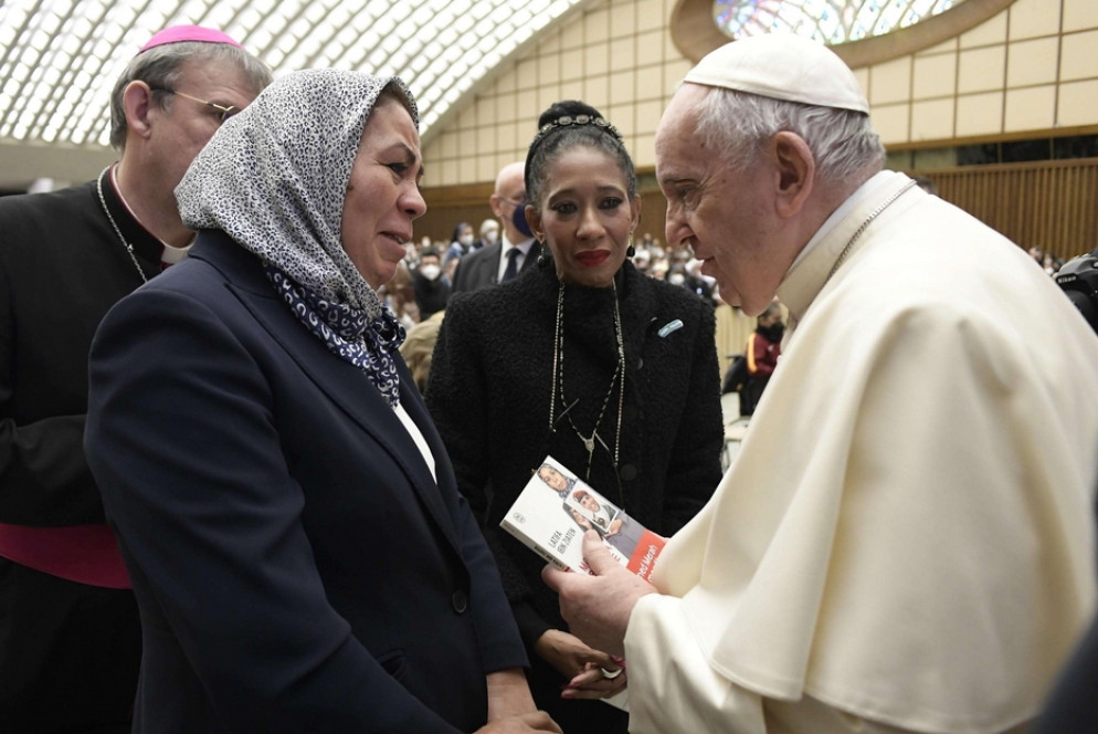 Il Papa durante un'udienza generale - Ansa