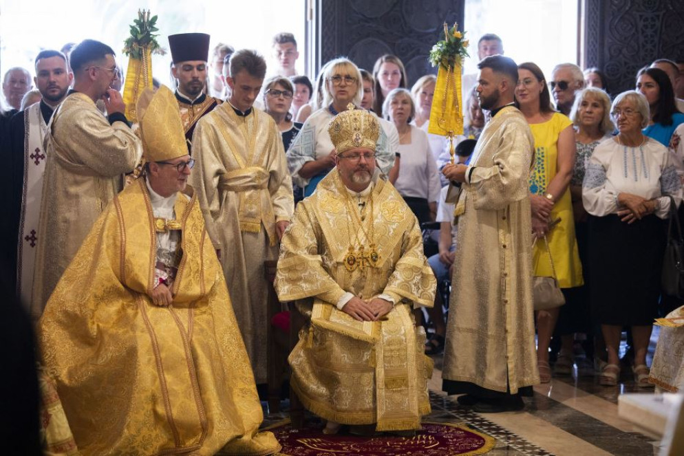 Il prossimo cardinale Claudio Gugerotti e l'arcivescovo Sviatoslav Shevchuk alla celebrazione di apertura del Sinodo della Chiesa greco-cattolica ucraina a Roma - ugcc.ua