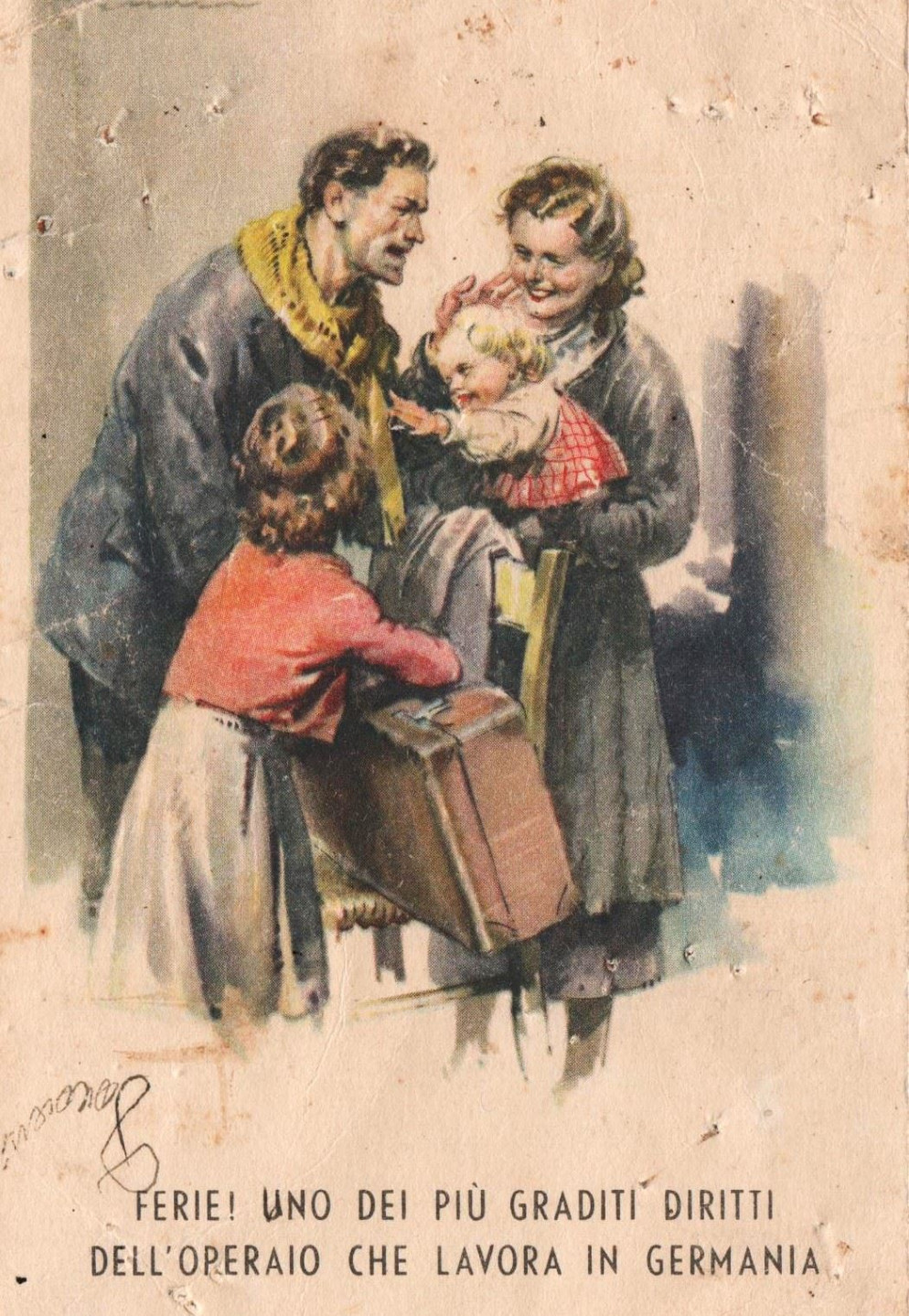 La cartolina inviata alla famiglia prima di essere deportato nel campo nazista in Germania - Archivio Famiglia Pocorni