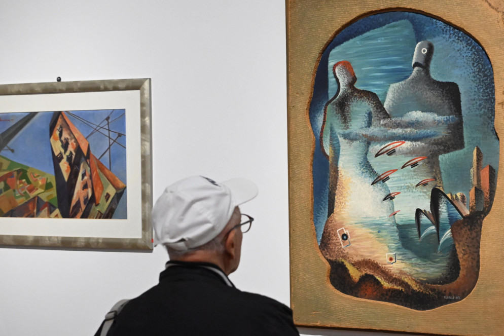 Una sala della mostra “Il tempo del Futurismo” alla Galleria Nazionale d'Arte Moderna e Contemporanea (Gnam) di Roma - Ansa/Maurizio Brambatti