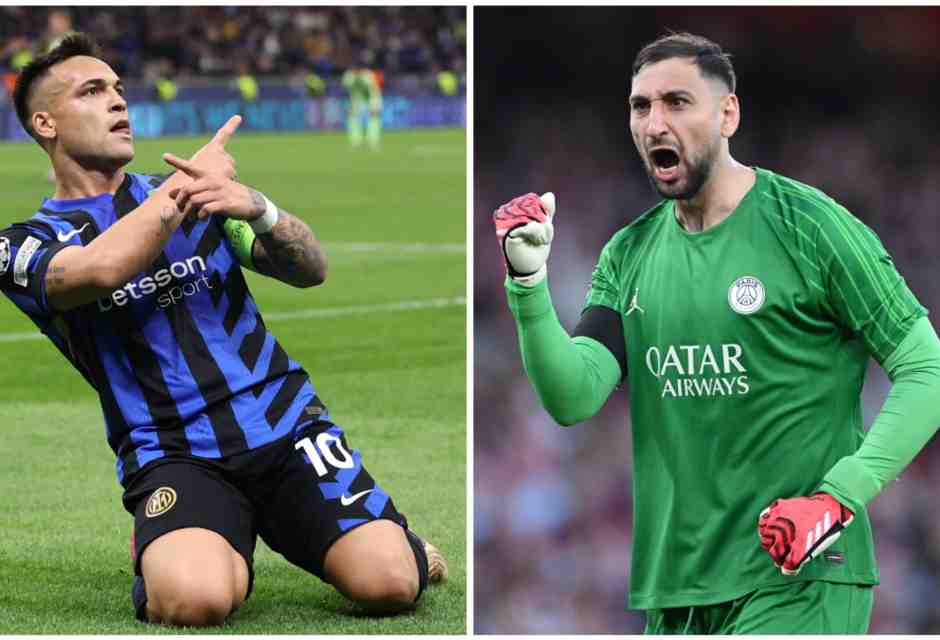 Lautaro Martinez contro Gigio Donnarumma, una delle sfide della finale di Champions League (foto Getty Images)