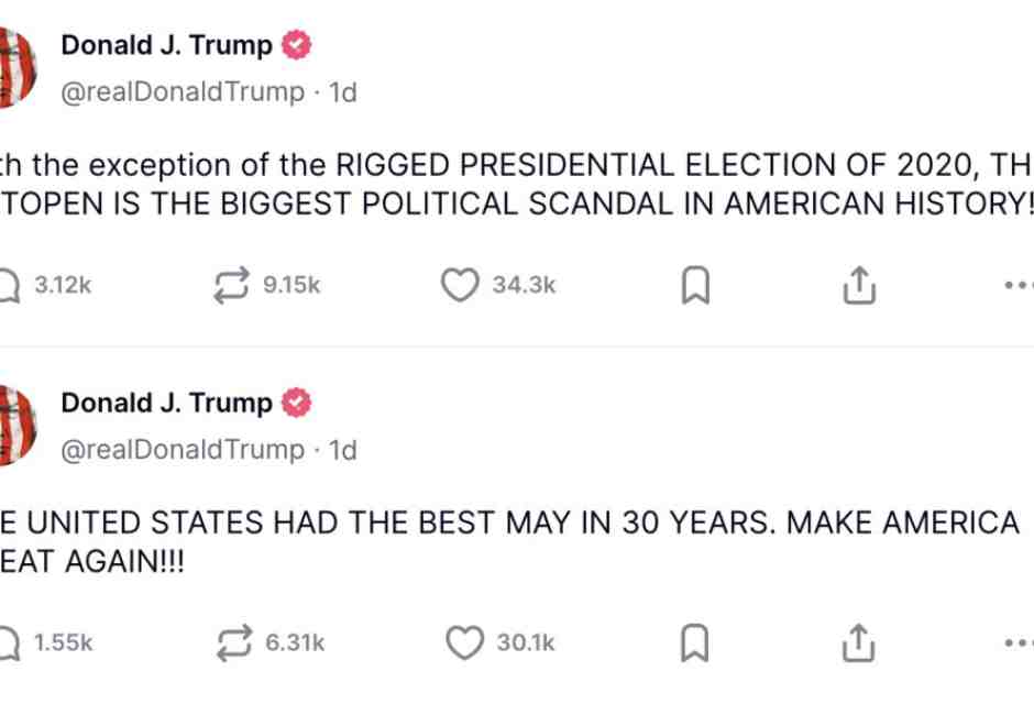 Post di Donald Trump su Truth