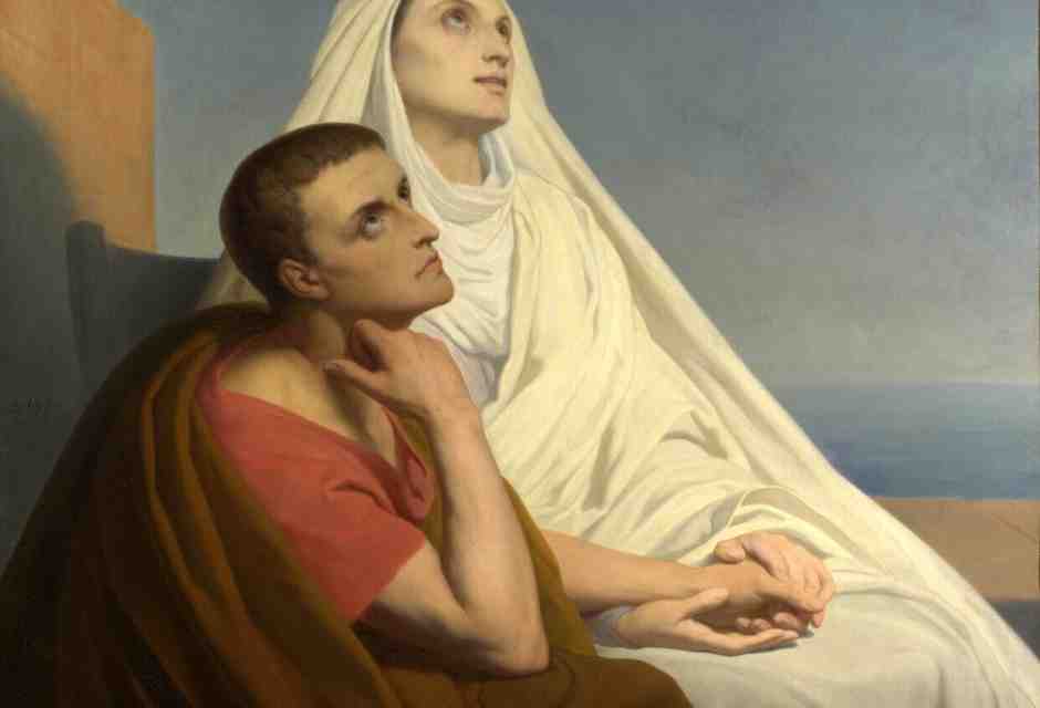 dettaglio del quadro di Ary Scheffer, &ldquo;Sant&rsquo;Agostino e Santa Monica&rdquo;, olio su tela, 1854