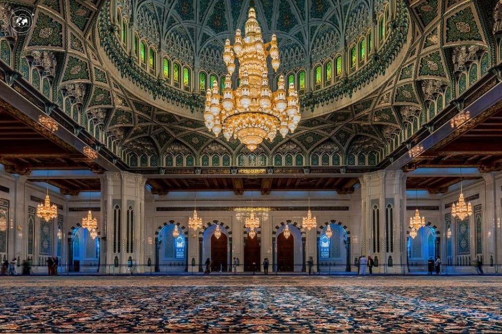 La Grande Moschea del sultano Qaboos a Muscat, in Oman