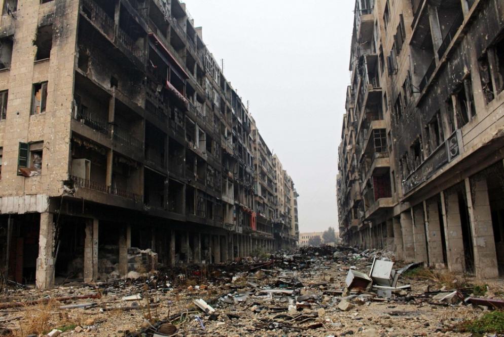 il centro di Aleppo devastato nel 2015 - Ansa