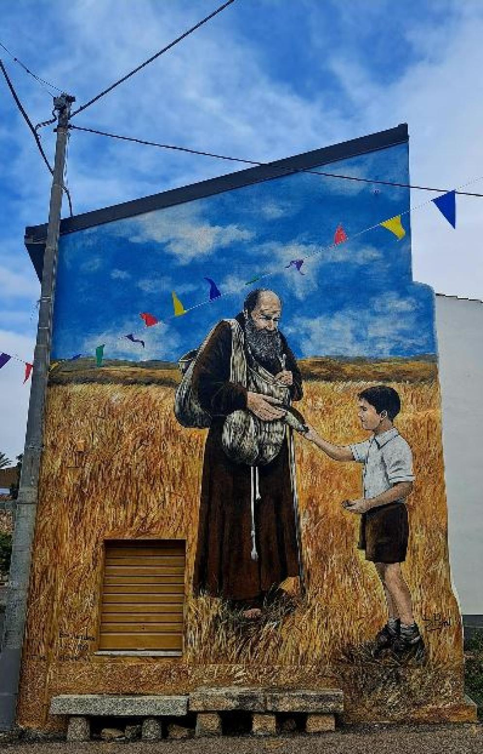 Sulle strade francescane per “Noi camminiamo in Sardegna”: il murale di Fra Nicola a Gesturi - G.Matarazzo