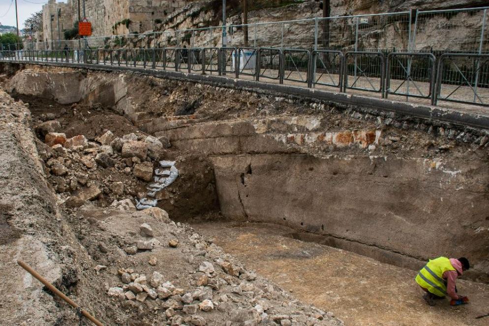 Lo scavo in Sultan Suleiman Street a Gerusalemme - Foto: Yoli Schwartz, Autorità israeliana per le antichità