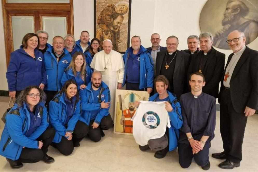 La delegazione di Mediterranea Saving Humans in udienza dal Papa - Avvenire