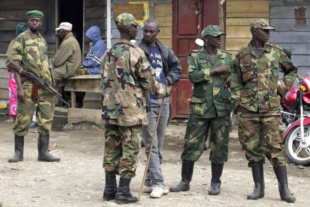 Miliziani del gruppo M23 al confine congolese con il Ruanda - Ansa