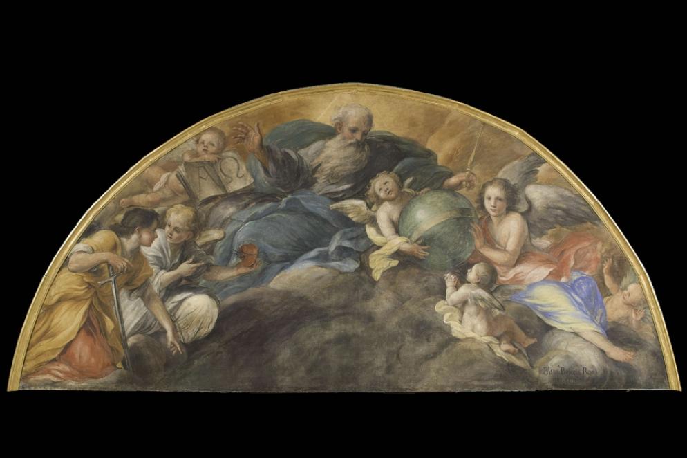 Plautilla Bricci, "Un angelo offre il cuore di Gesù all'Eterno Padre"