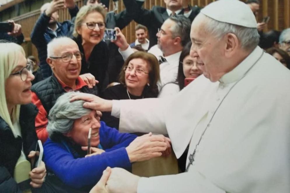 Un'altra occasione ancora in cui Carmela (Carmelina) Mancuso in Aula Paolo VI in occasione di un'udienza con Francesco - .