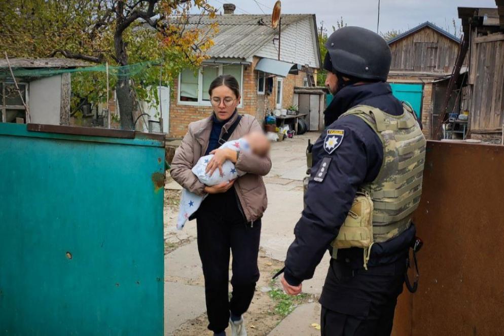 Le evacuazioni dai villaggi lungo la linea del fronte nella regione di Zaporizhzhia - Telegram-Polizia nazionale