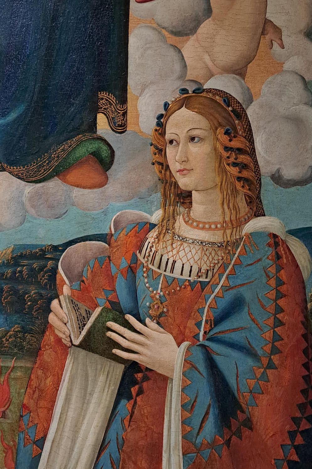 Vittoria Colonna ritratta ventenne nella “Madonna delle Grazie” di pittore anonimo, inizi XVI secolo - Vicenza, Galleria d'Italia, "Le trecce di Faustina"