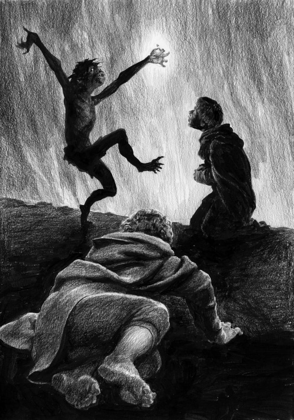 La distruzione dell’Anello sul Monte Fato in un’illustrazione di Denis Gordeev - WikiCommons