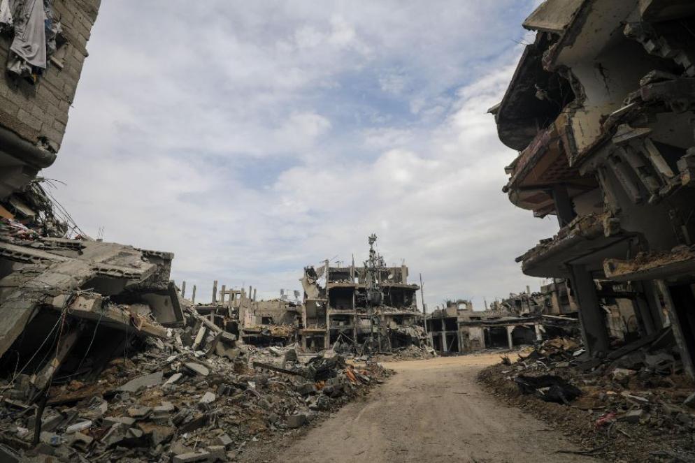 La distruzione nella Striscia di Gaza dopo i raid israeliani - ANSA