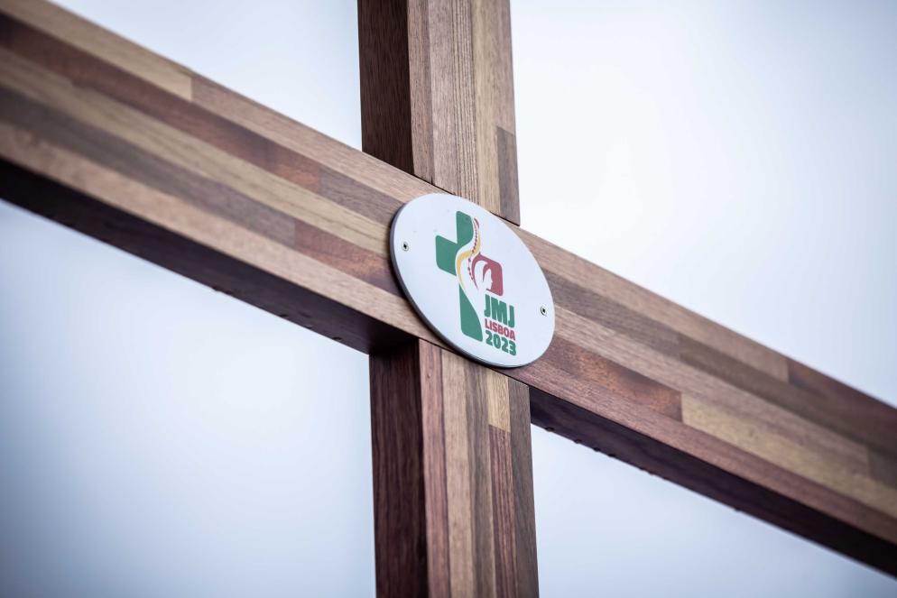 Una croce con il logo della Gmg di Lisbona - Agenzia Romano Siciliani