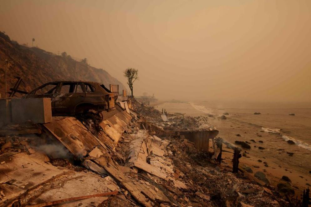 La devastazione lasciata dagli incendi a Malibu - ANSA