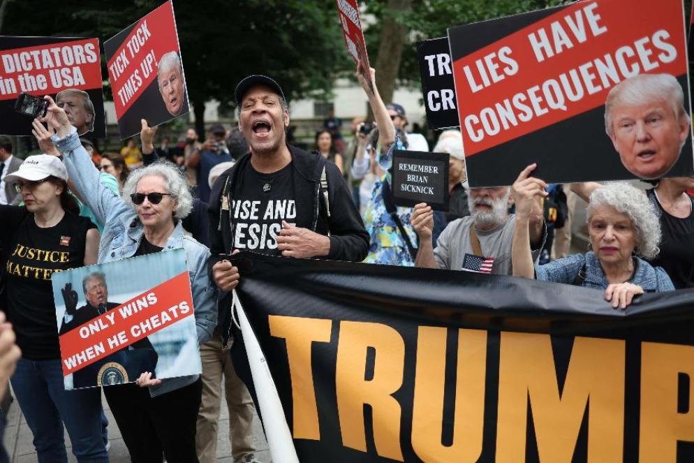 Manifestazione contro il tycoon a New York - ANSA