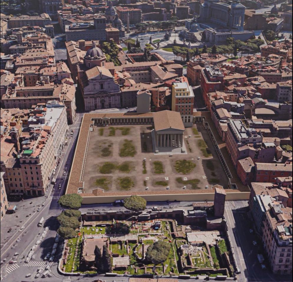 Ricostruzione dell'area della Porticus Minucia - Soprintendenza Speciale di Roma