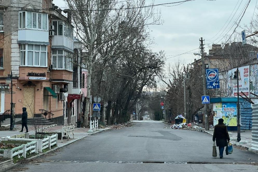 Le strade deserte nel centro di Kherson - Gambassi