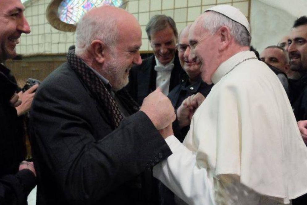 Don Domenico Ricca con il Papa - La Voce e il Tempo