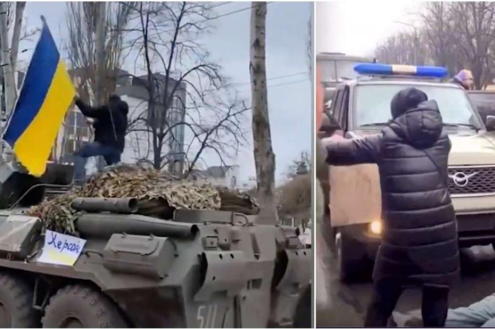 Le proteste dei cittadini a Kherson, in Ucraina - .