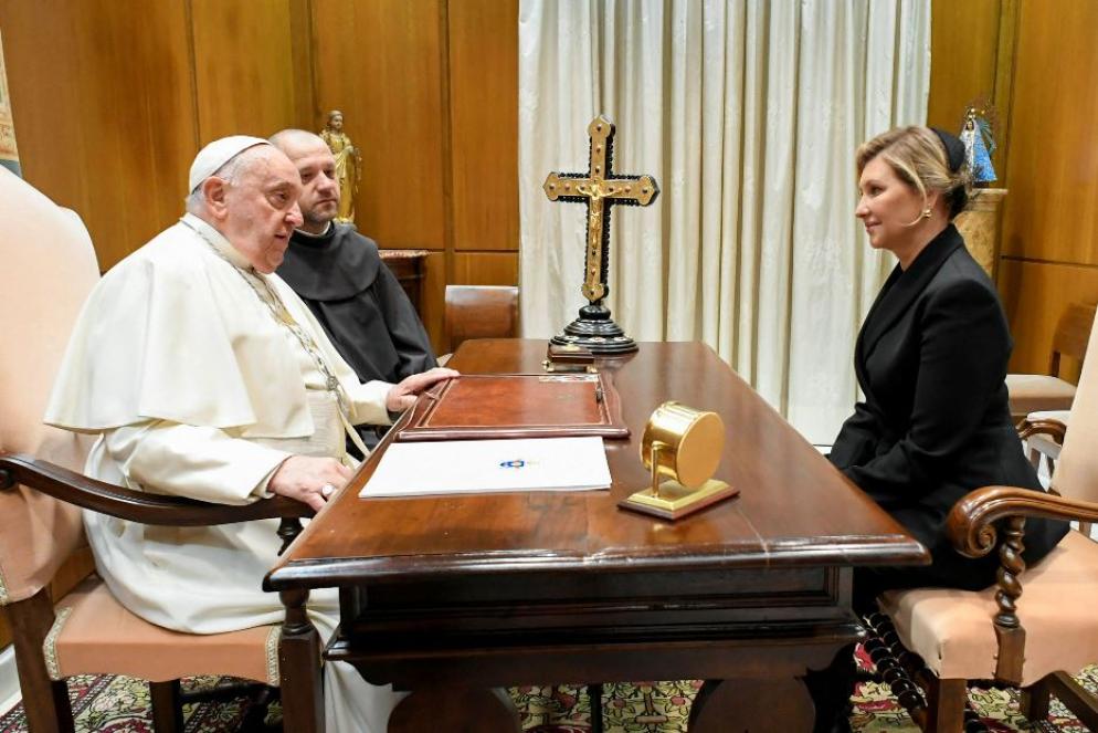 Il Papa riceve in udienza Olena Zelenska, moglie del presidente Zelesnky - Vatican Media