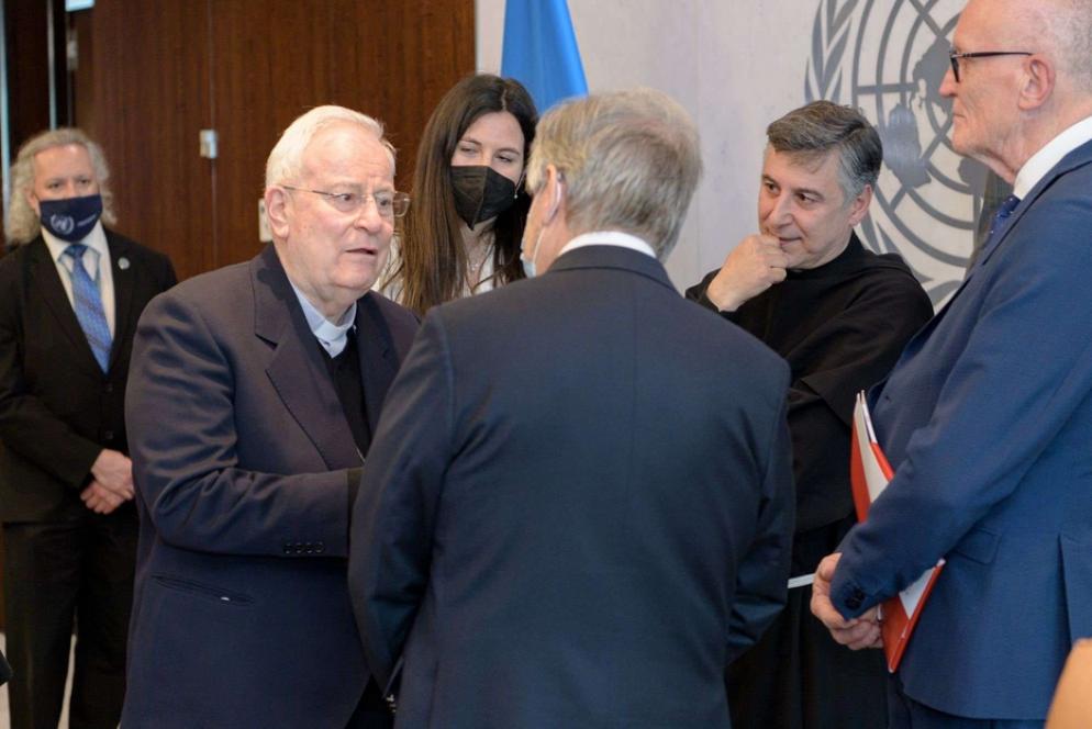 Il cardinale Gualtiero Bassetti e il segretario Onu, António Guterres, al Palazzo di Vetro a New York - Rondine-Cittadella della pace