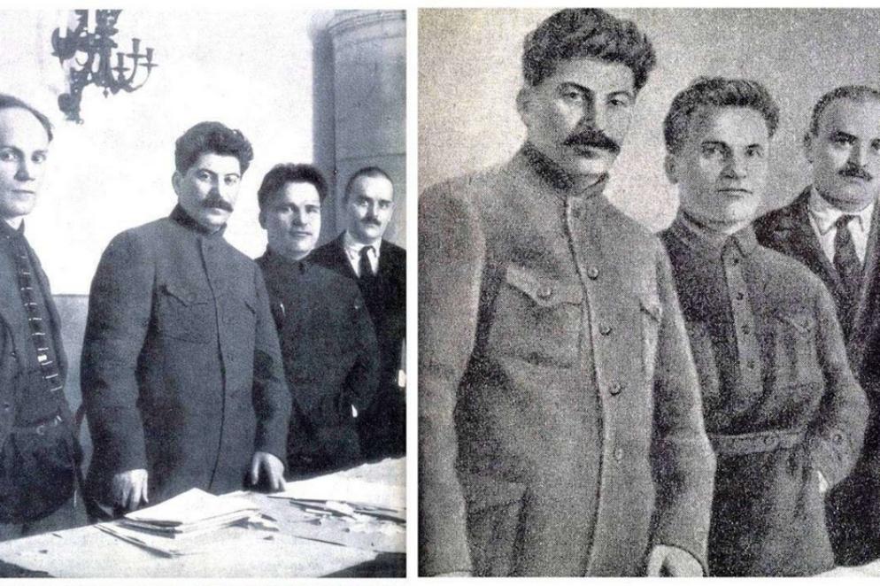 La versione originale e i primi tagli della foto di cinque - WikiCommons