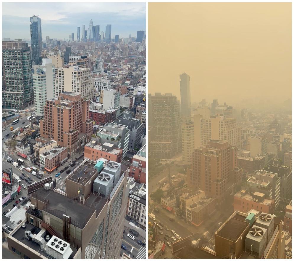 L'effetto della nube sullo skyline di New York City - Reuters