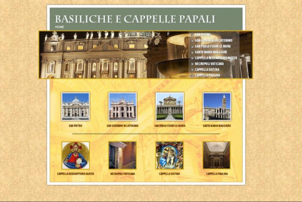 Il portale che conduce alla “mappa” delle Basiliche e Cappelle Papali - .