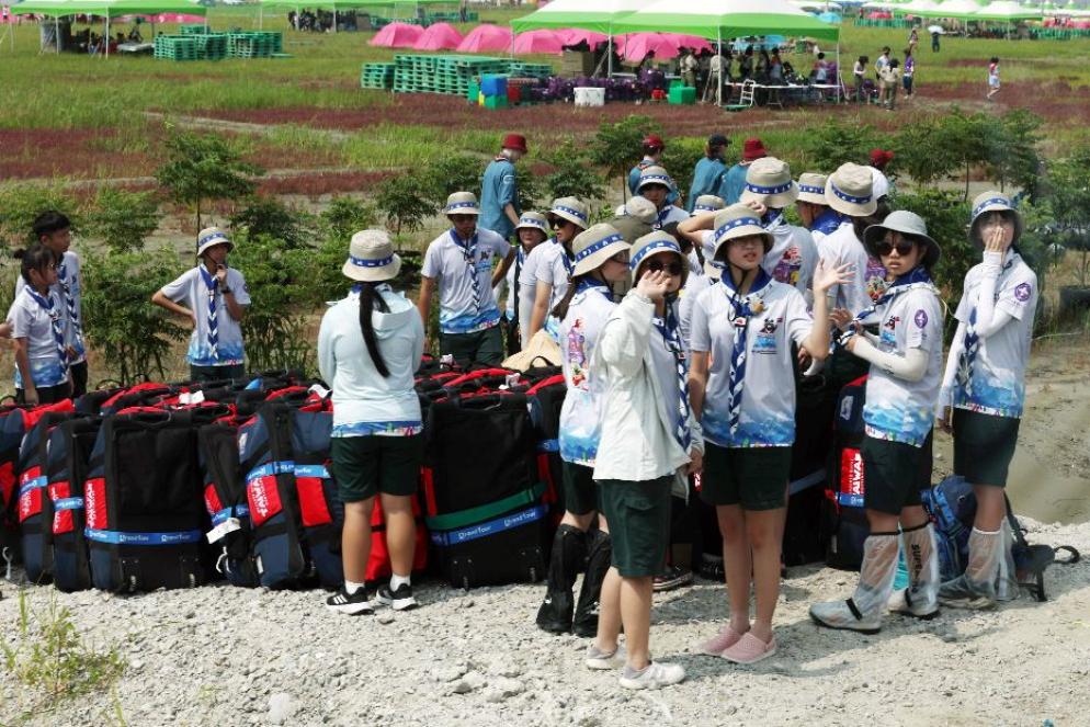 I primi arrivi nella spianata della Corea del Sud dove si tiene il Jamboree 2023 - Ansa