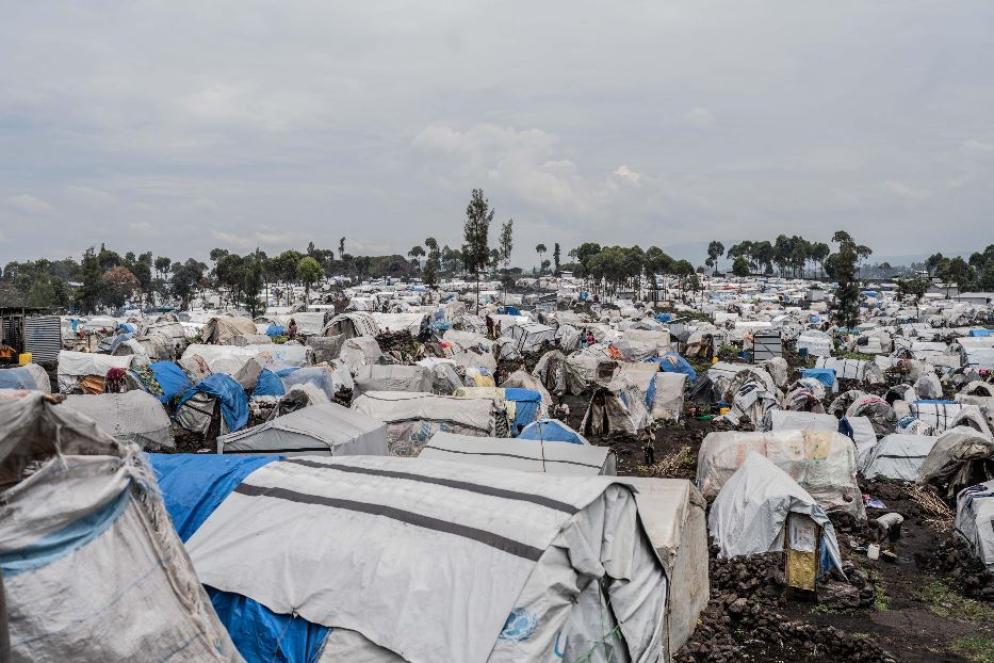 Un campo di sfollati congolesi per gli scontri a Goma - Ansa