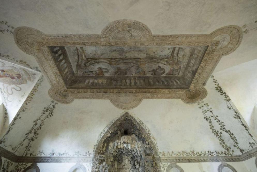 Ninfeo della Pioggia (particolare della finta terrazza dipinta sulla volta) - Parco archeologico del Colosseo