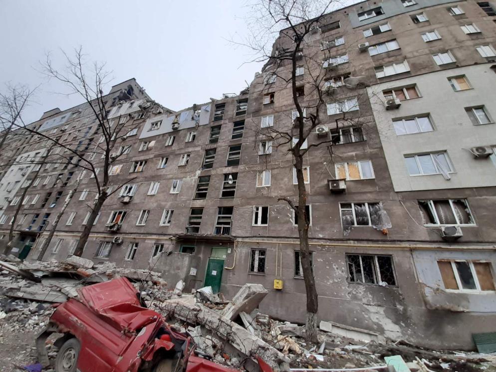 Mariupol, 12 marzo 2022. La distruzione del quartiere 17. - Immagine fornita ad "Avvenire" da un superstite
