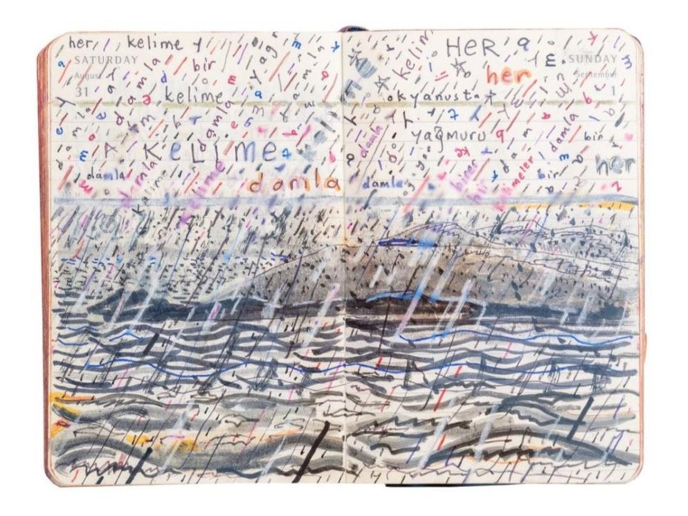 Le pagine di un taccuino dello scrittore premio Nobel Orhan Pamuk - Courtesy Orhan Pamuk