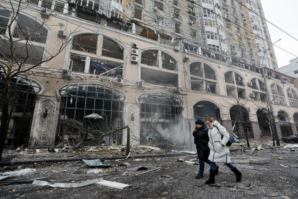 L'attacco russo nel centro di Kiev del 20 dicembre - Ansa
