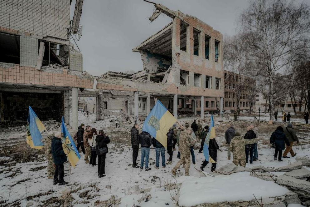 I soldati ucraini commemorano i loro compagni uccisi a Kharkiv - Ansa