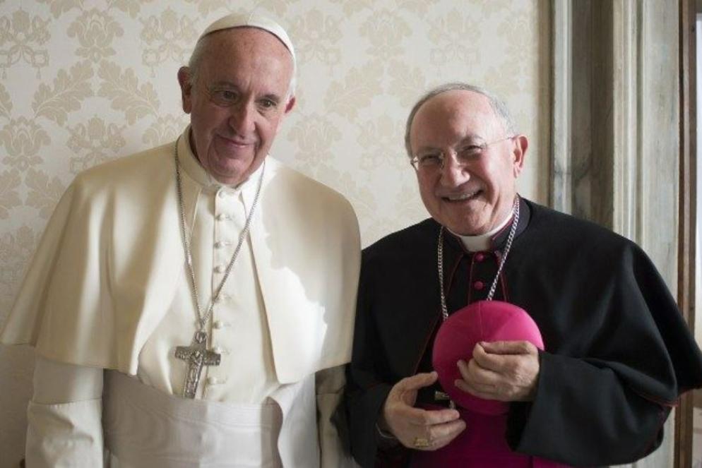 Papa Francesco con l’arcivescovo Aldo Cavalli, visitatore apostolico a Medjugorje - Vatican Media