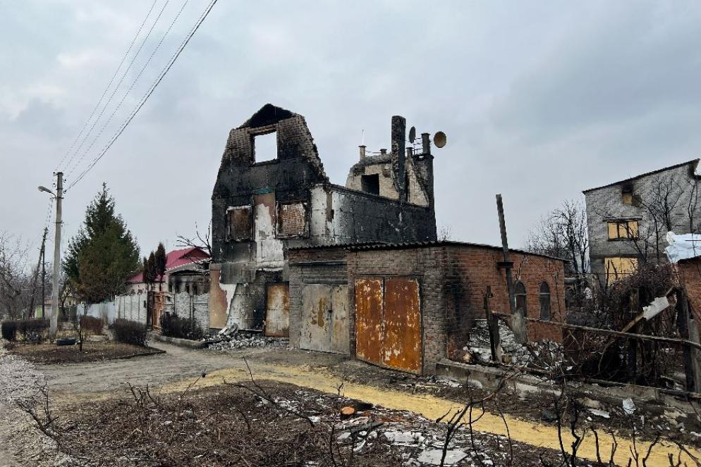 La casa distrutta a Kharkiv per un bombardamento russo - Gambassi