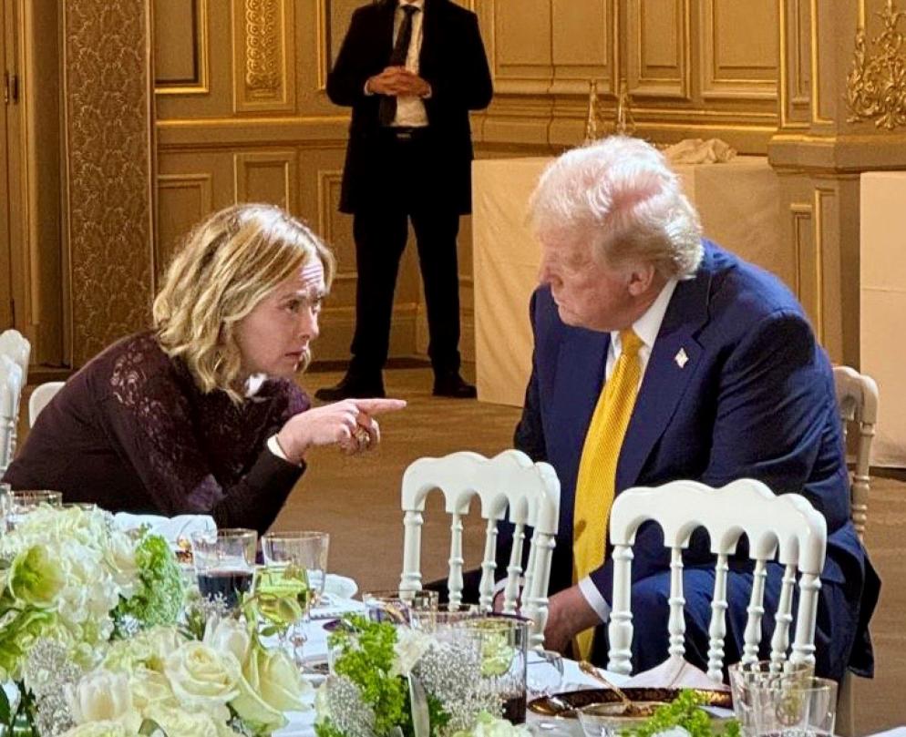 Meloni e Trump a Parigi - ANSA