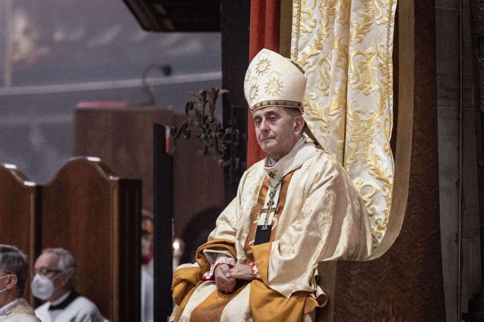 L'arcivescovo di Milano Mario Delpini durante il Pontificale in Duomo per l'apertura dell'anno pastorale - Fotogramma